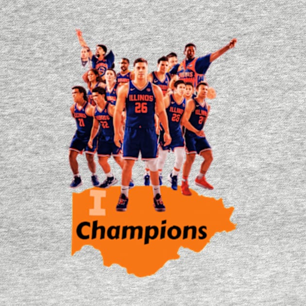 Illinois Fighting Illini Big Ten Champs 2024 Mens Basketball by Ethen